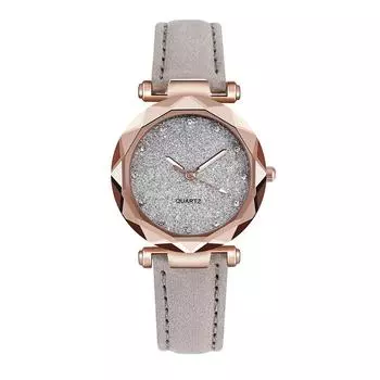 Starry Silver Pink Watch Women s Matte Belt Quartz Watch AVE
