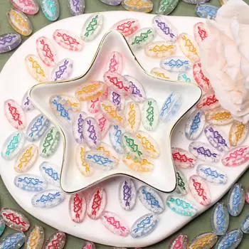 Starry Sky DIY Acrylic Loose Beads Mixed Clear For Jewelry Making Heart Pattern 10pcs/bag Handmade Lover Arrow through the heart синий