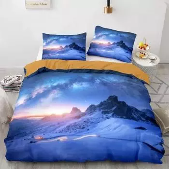 Starry Sky Duvet Cover Twin Size Universe Decor Twin Bedding Set Microfiber Outer Space Theme Milky Way Galaxy Comforter Cover 70x133cm 2pcs