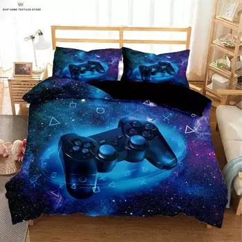 Пододеяльник с 3D-стереопечатью «Звездное небо», постельное белье, 100% полиэстер, пододеяльник, наволочка, комплект из трех предметов EU 135x200cm 2PCS
