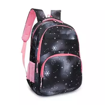 Starry Sky Pattern Student Backpack With Breathable Material For Boys Girls And