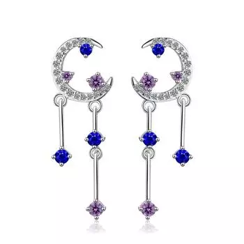 Starry sky with long earrings simple Women s Fashion Elegant Party Earrings Gifts for Girlfriends Copper