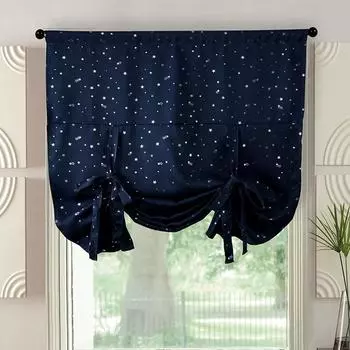 Stars Farmhouse Scalloped Rod Pocket Lance для окон в спальне, кухне или гостиной 116X160cm золотой