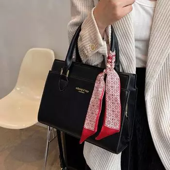 Старшая Текстура Ретро Маленькие Квадратные Сумки Женские Новые Популярные Сумки Через Плечо Тоут Простая Однотонная Кожаная Лоскутная Сумка