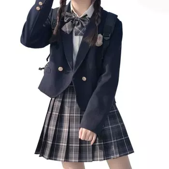 Старшеклассница, школьный матрос JK, старшая школа, 5-элементная лента, школьный костюм, выпускной, Хэллоуин, косплей [cnstone] Униформа, чёрный