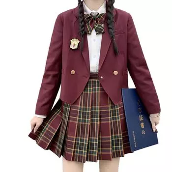 Старшеклассница, школьный матрос JK, старшая школа, 5-элементная лента, школьный костюм, выпускной, Хэллоуин, косплей [cnstone] Униформа, красный
