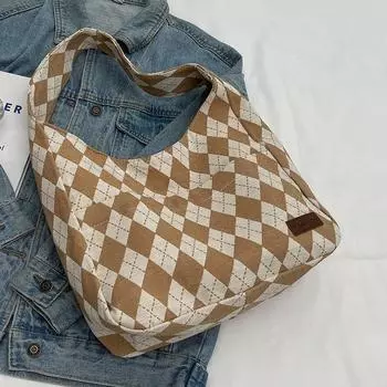 Старшеклассники посещают занятия, Холщовые сумки, Модные женские сумки через плечо, Женские сумки подмышками большой вместимости, Женщины хаки