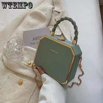 Старший Sense of Ladies Chain Bag Hundred с нишевым дизайном Sense Box Bag Shopping Commuting Multifunction Shoulder Crossbody Bags светло-зеленый
