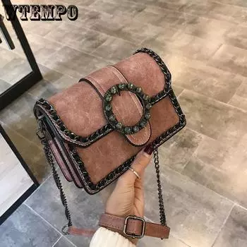 Старший Sense of Ladies Chain Bag Повседневная универсальная сумка через плечо Модные высококачественные одноплечевые сумки в стиле ретро в стиле Гонконга Маленькие квадратные сумки чёрный