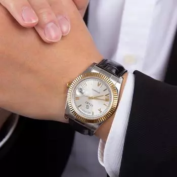 START-мужские автоматические механические часы с римскими цифрами и циферблатом, кожаные часы, дата, неделя, водонепроницаемые часы, качество, надежность серебряный