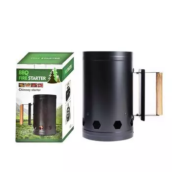 Стартер для розжига угля из жаропрочной нержавеющей стали, быстродействующий стартер для приготовления пищи на открытом воздухе чёрный