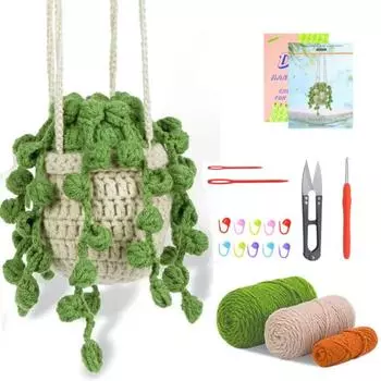 Starter Kit Plant Crochet Kit Potted Plant Crochet Material Kit DIY Knitting Kit Beginners