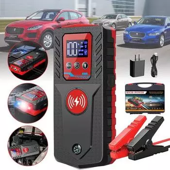 Стартер, пиковый ток 3000 А, 10 000 мАч, автомобильный аккумулятор, стартер до 6,0 л бензина, аккумуляторный блок стартера 12 В, портативный стартер со светодиодной подсветкой Uk Plug