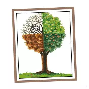 Стартовые наборы для вышивания Набор штампованных стежков для начинающих для рукоделия с прекрасным сезоном 14 ct