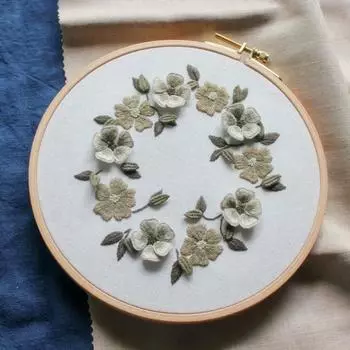 Стартовый набор для 3D-вышивки ручной работы с цветочным узором. Рукоделие. as described