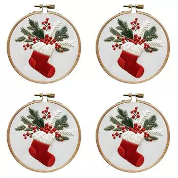 Стартовый набор для вышивки крестиком «Рождественская вышивка» для начинающих (Чулок) *