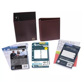 Стартовый набор Franklin Planner 1 страница в день, начиная с 12 июля, Карманный 86164, 2024, Месяцы, Размер, Бордовый,