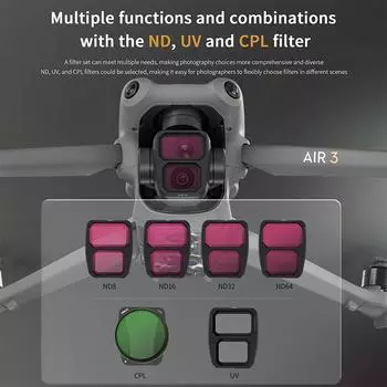 STARTRC Набор из 6 фильтров Набор фильтров для объектива Фильтр CPL + УФ-фильтр + Фильтр ND8/ ND16/ ND32/ ND64 чёрный