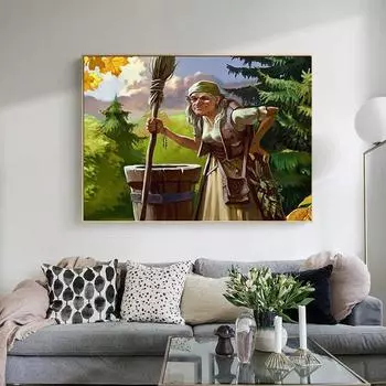 Старуха Алмазная вышивка Diy Алмазная картина Мозаика Алмазная картина Вышивка крестом Картинки 20X30CM