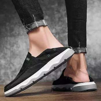 Старые пекинские тканевые туфли мужские четырехсезонные из ледяного шелка тонкие дышащие повседневные туфли из мягкой подошвы с одной педалью для вождения мужские туфли 39 зелёный