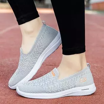 Старые пекинские тканевые туфли, женская обувь для мам, летняя дышащая сетка, одна педаль, легкая спортивная обувь для пожилых людей, прогулочная обувь с мягкой подошвой 36