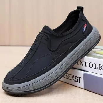 Старые ******* тканевые туфли мужские ******* и осенние новые дерьмовые подошвы нескользящие дышащие удобные однопедальные повседневные туфли для среднего и пожилого возраста 38