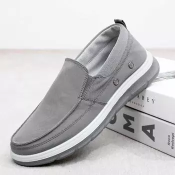 Старые ******* Тканевые туфли мужские одинарные туфли ****** и осенние S**T Sole One Pedal мужские низкие повседневные туфли легкие дышащие папины туфли 38 серый