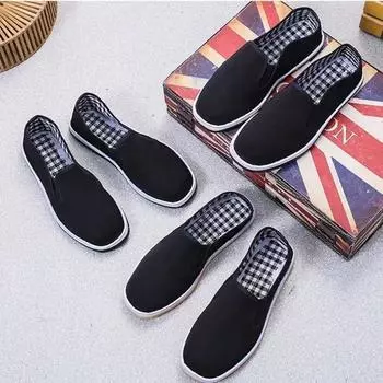 Старые ******* тканевые туфли мужские отцовские нескользящие дышащие рабочие туфли повседневные дерьмовые подошвы для людей среднего и пожилого возраста ****** и летние мужские мужские туфли 36