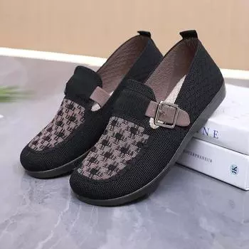 Старые ******* тканевые туфли женские 2025 ****** новые однопедальные ленивые туфли новые китайские одинарные туфли дерьмовая подошва удобные туфли для мам 35 хаки