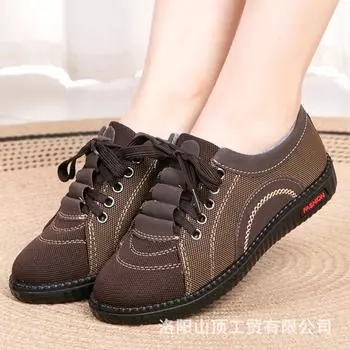 Старые ******* тканевые туфли женские ****** и осенние новые легкие нескользящие туфли на плоской подошве для бабушек повседневные туфли на подошве для мам 35