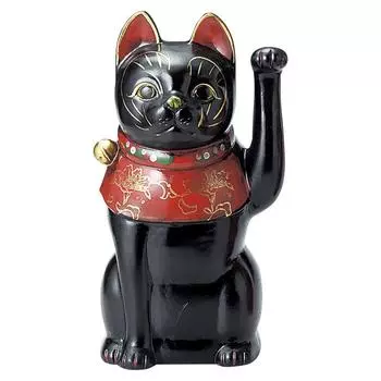 Старый цвет Taisho cat средний японский стильный коммерческое использование (черный) [26см 520г] [Maneki Neko] Рестораны, гостиницы, столовые приборы, рестораны, столовые приборы, чёрный