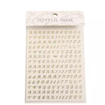 Старый шрифт цифры DIY украшения ногтей фольга для ногтей английские буквы нейл-арт наклейки 3D наклейки для ногтей Style3