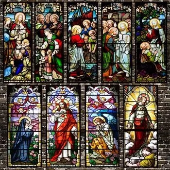 Статическая клейкая пленка для витражей в винтажном стиле, наклейки на окна в церкви, самоклеящаяся классическая европейская христианская пленка из ПВХ 40X100cm