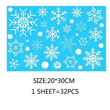 Статическая наклейка Санта Новый год Стеклянные окна Наклейка на стену Лось наряжается Рождество Дом Украшение Украшения Вечеринка Большая Снежинка ПВХ 3