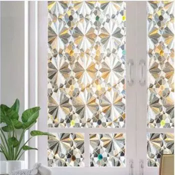 Статическая пластиковая упаковочная пленка с алмазным эффектом. Наклейки на окна без клея. Производитель. Торговля стеклом без клея. 30*100cm