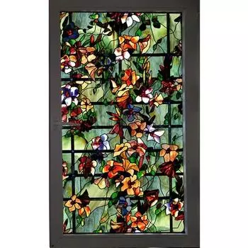 Статическая пленка для стекла длиной 100 см с защитой конфиденциальности Камелия Непрозрачный декор Водонепроницаемые матовые витражные наклейки на окна 100X30cm