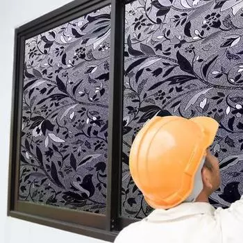 Статическая затемняющая пленка для окон Защита конфиденциальности Защита от солнца Черный тюльпан Тонировка для окон