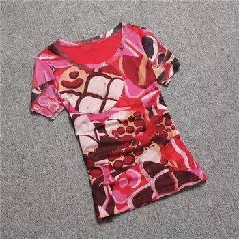 Station 2024 Summer Clothing New Arrival Heather Color with Short Sleeves T-Shirt Women s Western Style Fashion Mesh Tops Thin Bottoming Shirt Color S