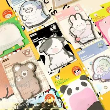 Stationery Cute Animal Memo Pad Rabbit Cartoon Bear Sticky Notes Kawaii Animal Sticky Notes School rabbit