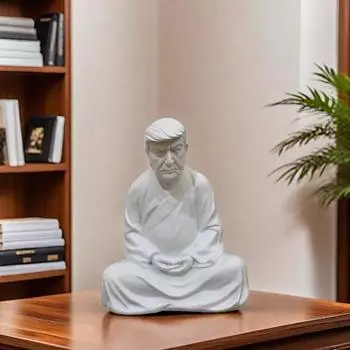 Статуэтка 45-го президента США, сидящая, кандидат в президенты США, статуя из смолы, скульптура, украшение для домашнего офиса, рабочего стола, орнамент белый