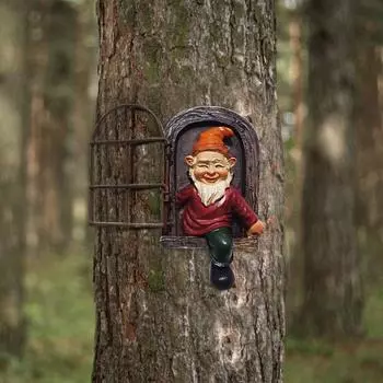 Статуэтка эльфа из двери, садовый гном, статуэтка эльфа из двери, садовая статуэтка для украшения балкона, двора, крыльца CHINA