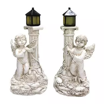 Статуэтка ангела из смолы, креативная садовая статуэтка ангела-херувима, декоративная фигурка ангела left