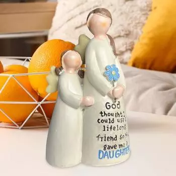 Статуэтка ангела из смолы, статуэтка ангела матери и дочери, настольное украшение, символ любви матери и дочери, подарок