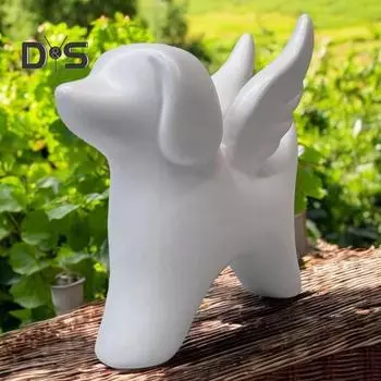 Статуэтка ангела-собаки, мемориальная статуэтка щенка с крыльями, скульптура ангела-собаки из смолы для выражения сочувствия в связи с утратой собаки, подарок для сада и домашнего декора белый