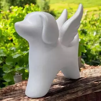 Статуэтка ангела-собаки, мемориальная статуэтка щенка с крыльями, скульптура ангела-собаки из смолы для выражения сочувствия в связи с утратой собаки, подарок для сада и домашнего декора белый