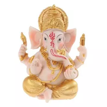 Статуэтка бога слона, настольная индуистская смола, художественная статуя удачи и богатства, орнамент 1pc золотой