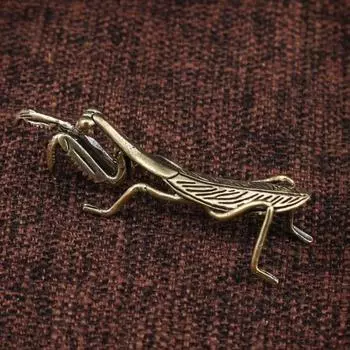 Статуэтка богомола из латуни Yousheng, винтажная 3D-статуэтка богомола, украшение для стола в виде богомола для домашнего офиса, декор для чайного столика, книжной полки античный бронзовый