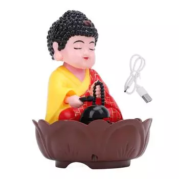 Статуэтка Будды, кивающего и поющего, с музыкальным дисплеем на приборной панели автомобиля, декоративная статуя Будды Mo