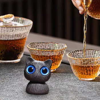 Статуэтка Чайный питомец, Художественное произведение для домашнего показа, Орнамент Кунг-фу Green Eyes