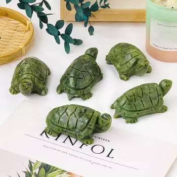 Статуэтка черепахи из искусственного хрусталя Yousheng, положительная целебная энергия, ручная работа, зеленая статуя черепахи из натурального камня, украшение для домашнего офиса и рабочего стола зелёный